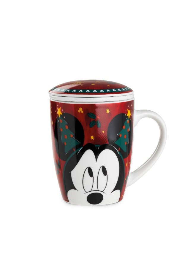 Egan Disney Winter Magic Infusion Cup 430 ml – Holiday Porcelain Tea Cup with Lid & Infuser | Premium Design | Christmas Gift for Tea Lovers | Dishwasher Safe