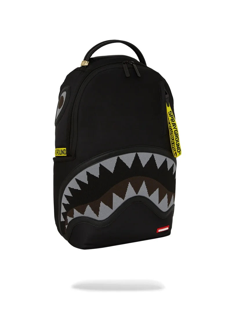 SPRAYGROUND SHARK CENTRAL YELLOW TAPE DLX SATIN BACKPACK