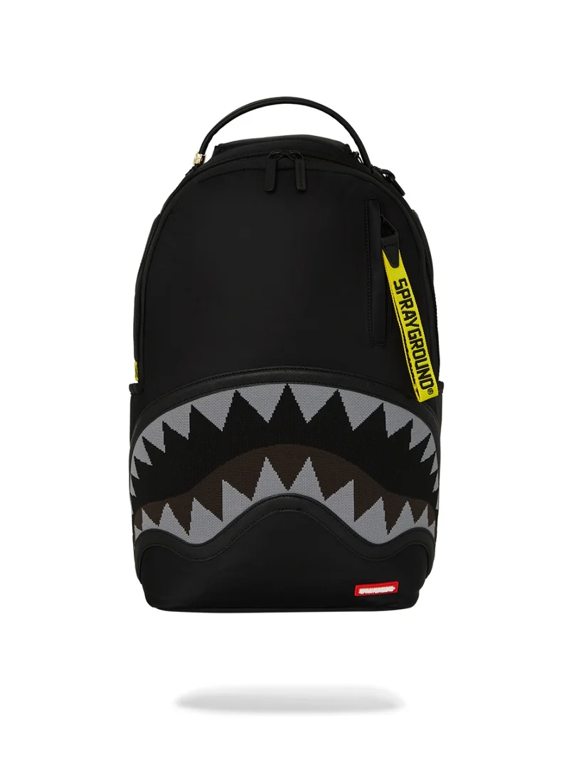 SPRAYGROUND SHARK CENTRAL YELLOW TAPE DLX SATIN BACKPACK