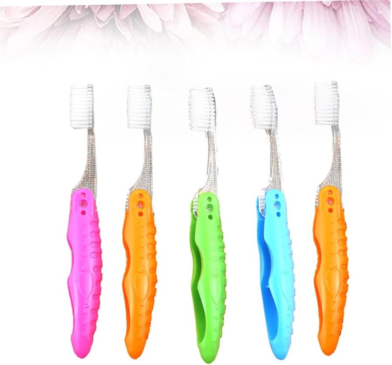 Didiseaon 5 Pcs Mini Folding Travel Toothbrush Set For Outdoor And Personal Care Random Color - Image 4