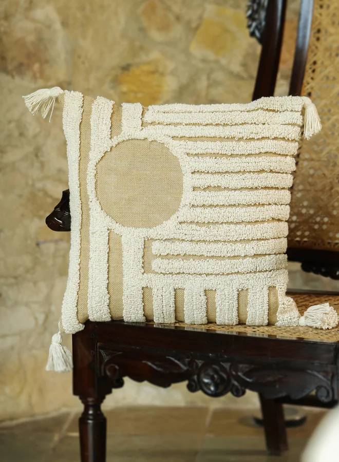 سانسكريتي هومز sanskrutihomes Tassel Detail Cotton Cushion Cover - 45x45cm