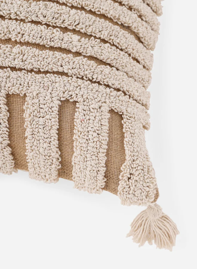 sanskrutihomes sanskrutihomes Tassel Detail Cotton Cushion Cover - 45x45cm