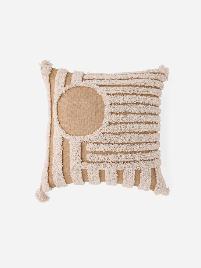 سانسكريتي هومز غطاء وسادة قطني بتفاصيل شرابات من سانسكريتي هومز ٤٥٤٥ سم