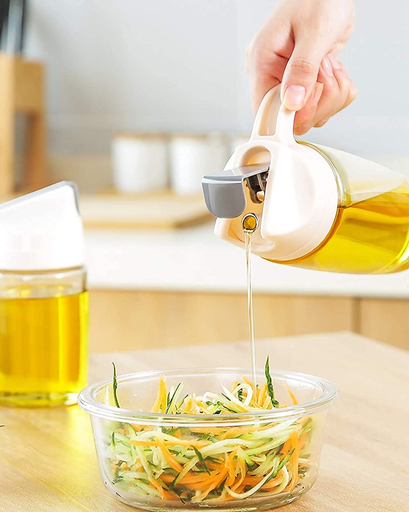 Wrixty Olive Oil and Vinegar Dispenser Bottle Set Automatic Flip Kitchen Cooking Oil Dispenser 600 ML Food Grade BPA Free PP Multi Color - Image 2