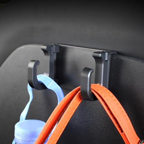 OATSBASF Seat Back Hooks for Tesla Model 3 Model Y 2017-2024, Headrest Foldable Hooks Car Bag Hook Stylish Back Seat Hanger Designed for Tesla Model 3 Y Accessories (2 Pack) - Image 1