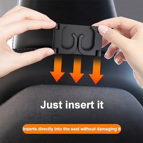 OATSBASF Seat Back Hooks for Tesla Model 3 Model Y 2017-2024, Headrest Foldable Hooks Car Bag Hook Stylish Back Seat Hanger Designed for Tesla Model 3 Y Accessories (2 Pack) - Image 3
