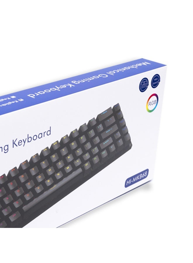 Haing Mechanical Gaming Keyboard Type-C Wired RGB 68 Key for Laptop PC Gamer, BLACK - Image 4