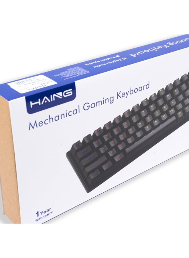 Haing Mechanical Gaming Keyboard Type-C Wired RGB 68 Key for Laptop PC Gamer, BLACK - Image 3