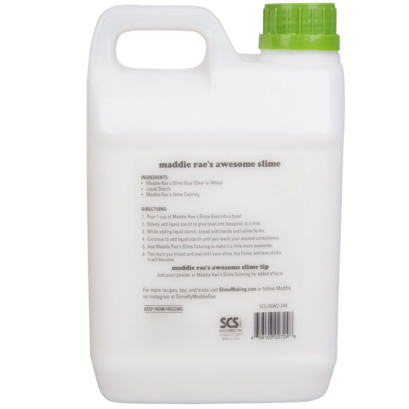 SCS Direct Maddie Rae's Slime Making Glue - 1/2 Gallon Value Size - Non Toxic, School Grade Formula, Perfect for Slime Kit Supplies, Crafts (White) - Image 3