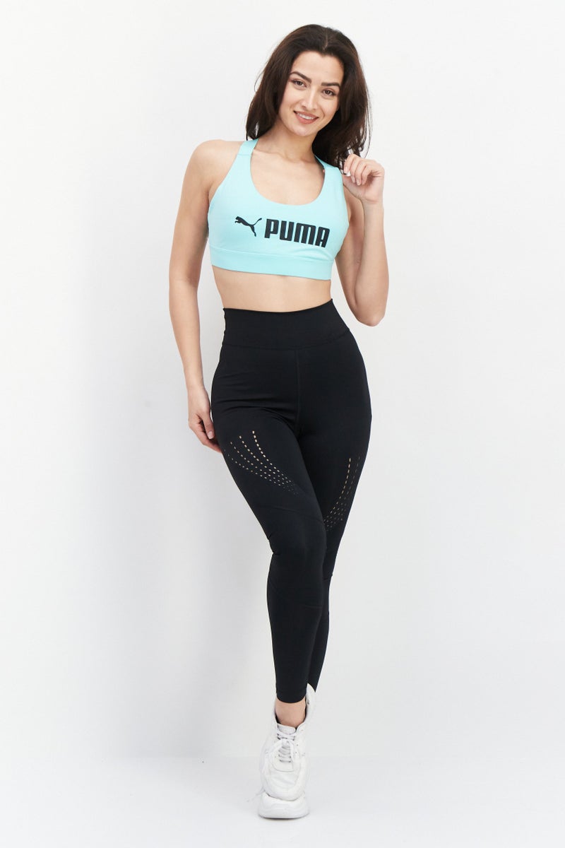 PUMA سوتيان رياضي مبطن بشعار العلامة التجارية للنساء، نعناع - Image 4