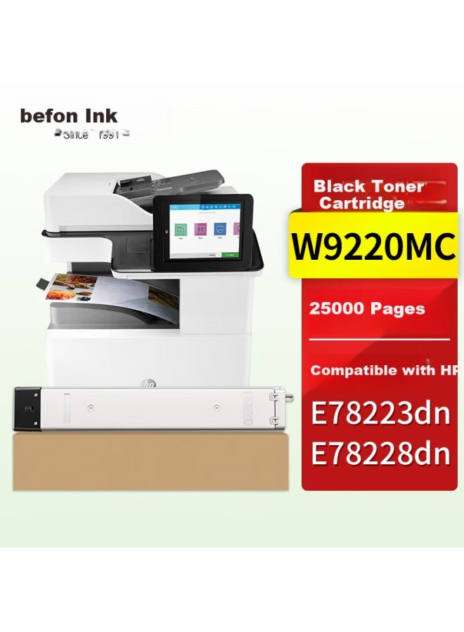 Befon W9220Mc Black Toner Cartridge For Hp Color Laserjet Managed Mfp E78223Dn And E78228Dn Color Printers - Image 1