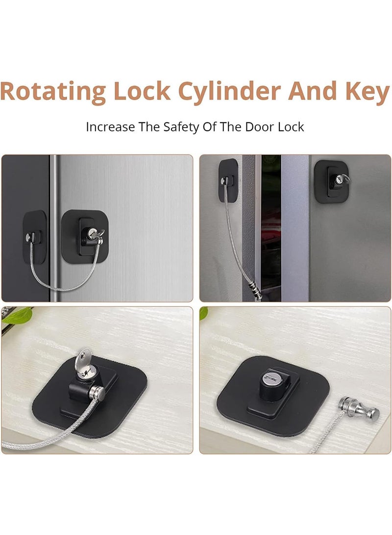 2 Pack Refrigerator Locks, Freezer Window Safety Locks, Stainless Steel Lock, Cylinder Cabinet Safety Limit Lock, Easy Installation, for Cabinets, Closets, Drawers, Window and More - Image 5