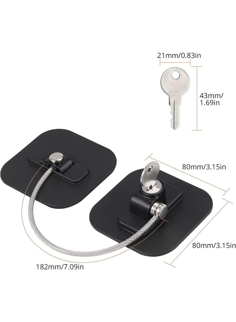 2 Pack Refrigerator Locks, Freezer Window Safety Locks, Stainless Steel Lock, Cylinder Cabinet Safety Limit Lock, Easy Installation, for Cabinets, Closets, Drawers, Window and More - Image 2