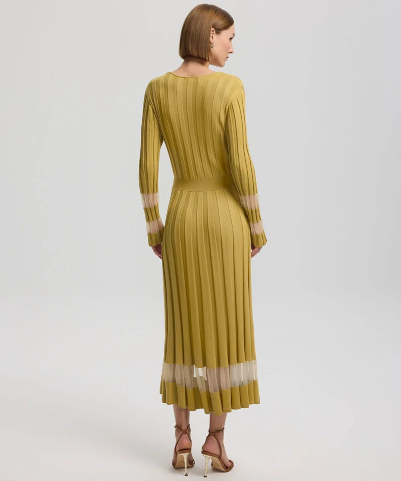 ابيكول Sheer Detailing Knit Dress
