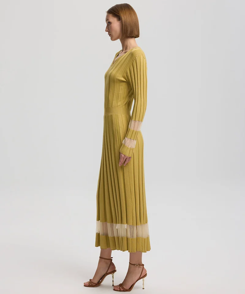 ابيكول Sheer Detailing Knit Dress