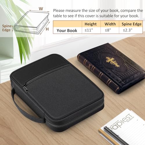 FINPAC Bible Cover, Carrying Book Case Church Bag Bible Protective with Handle and Zippered Pocket, Gift for Mother Lady Women Men, Midnight - Image 2