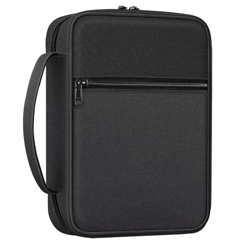 FINPAC Bible Cover, Carrying Book Case Church Bag Bible Protective with Handle and Zippered Pocket, Gift for Mother Lady Women Men, Midnight - Image 1