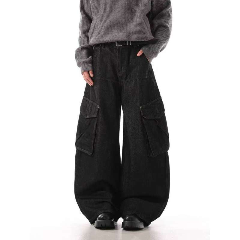 Unisex Classic Denim Jeans Loose Fit Daily Outdoor Wear - Image 1