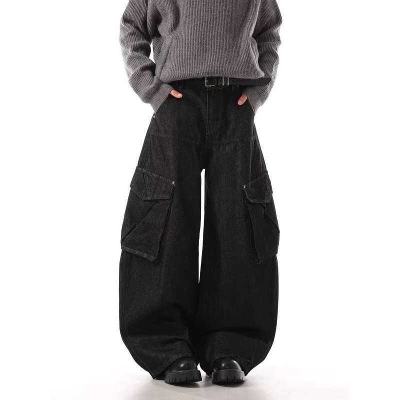 Unisex Classic Denim Jeans Loose Fit Daily Outdoor Wear - Image 2