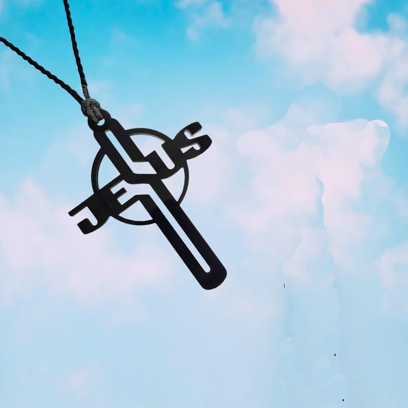 M Men Style Religious Lord Jesus Christ Cross Acrylic Car, Home, Window&Garden for Positive Vibes for Decorative Car Hanging Ornament Dream Catchers LA95 - Image 4