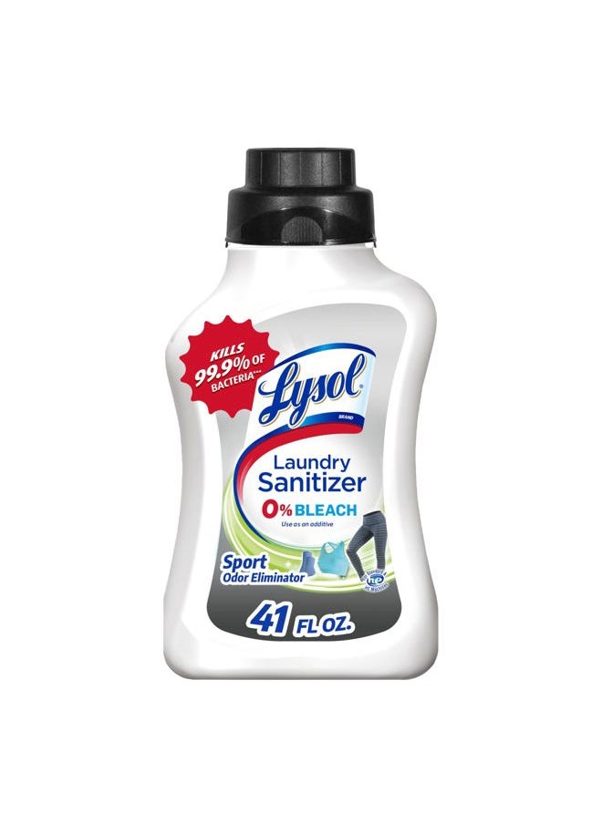 Lysol Sport Laundry Sanitizer Additive, Sanitizing Liquid for Gym Clothes and Activewear, 0% Bleach, Eliminates Odor Causing Bacteria, 41oz  - Image 1