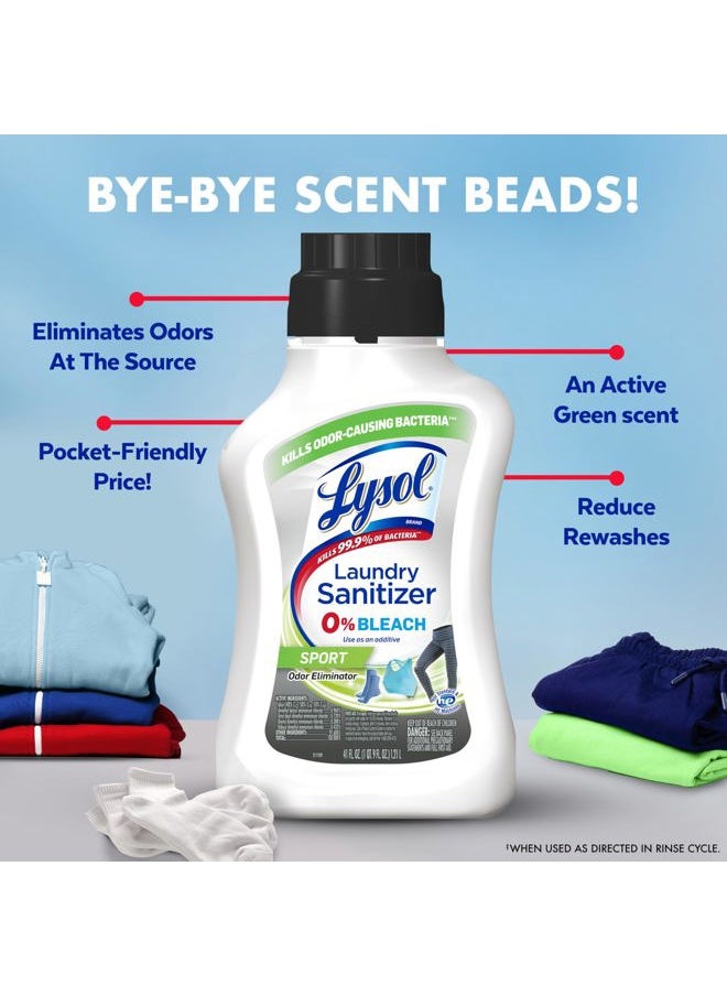 Lysol Sport Laundry Sanitizer Additive, Sanitizing Liquid for Gym Clothes and Activewear, 0% Bleach, Eliminates Odor Causing Bacteria, 41oz  - Image 5
