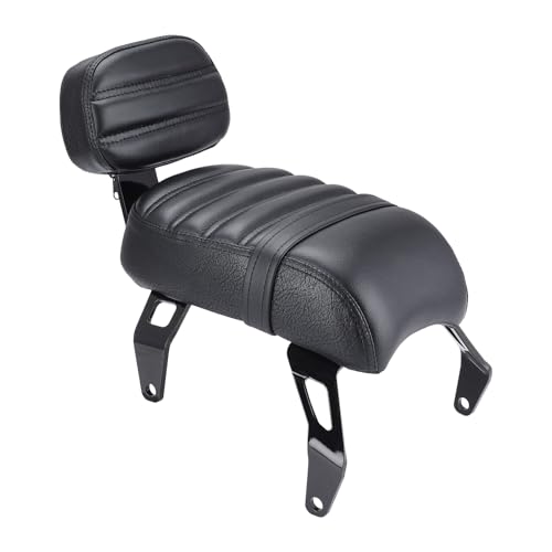 FIASRAC Passenger Seat with Backrest for Indian Scout Bobber 2018-2024 Quick Detach Design Detachable Pillion Seat Waterproof PU Leather Motorcycle Rear Seat Replacement for Part 2882853-VBA (Black) - Image 3