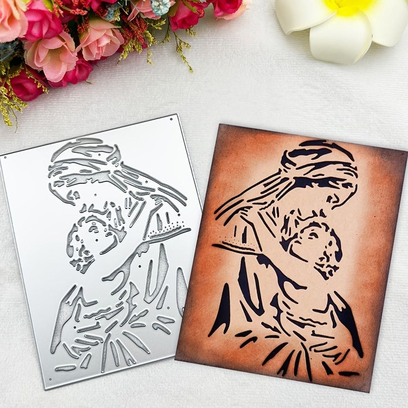 عيد الأم - قطعة واحدة - قوالب قطع للبطاقات - أداة النقش - قوالب الحرف اليدوية للسكرابوكينغ - بتصميم الأم والطفل - Image 1