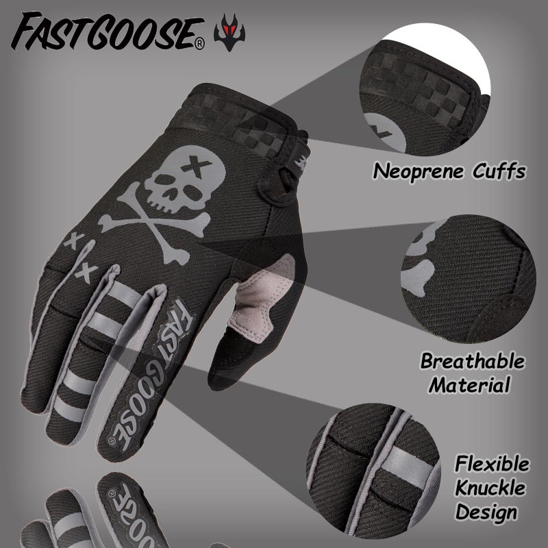 FASTGOOSE Dirt Bike Motorcycle Gloves - Motocross, Motorbike & ATV Off Road Racing Sports Cycling Glove - Image 2