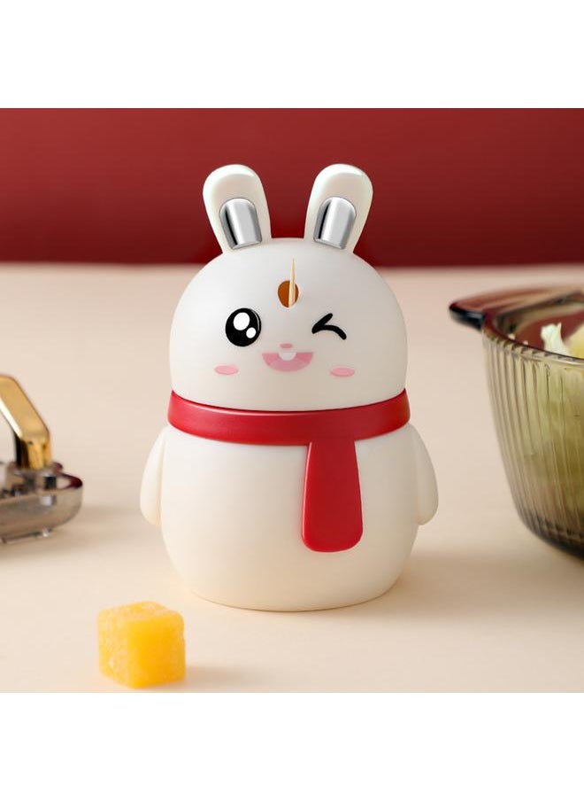 Thoraya Cute Toothpick Holder Dispenser Portable Plastic Funny Decorative Toothpick Container Storage Box for Kitchen Restaurant Party Car Pop Up White Rabbit  - Image 5