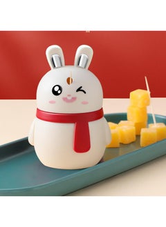 Thoraya Cute Toothpick Holder Dispenser Portable Plastic Funny Decorative Toothpick Container Storage Box for Kitchen Restaurant Party Car Pop Up White Rabbit  - Image 4