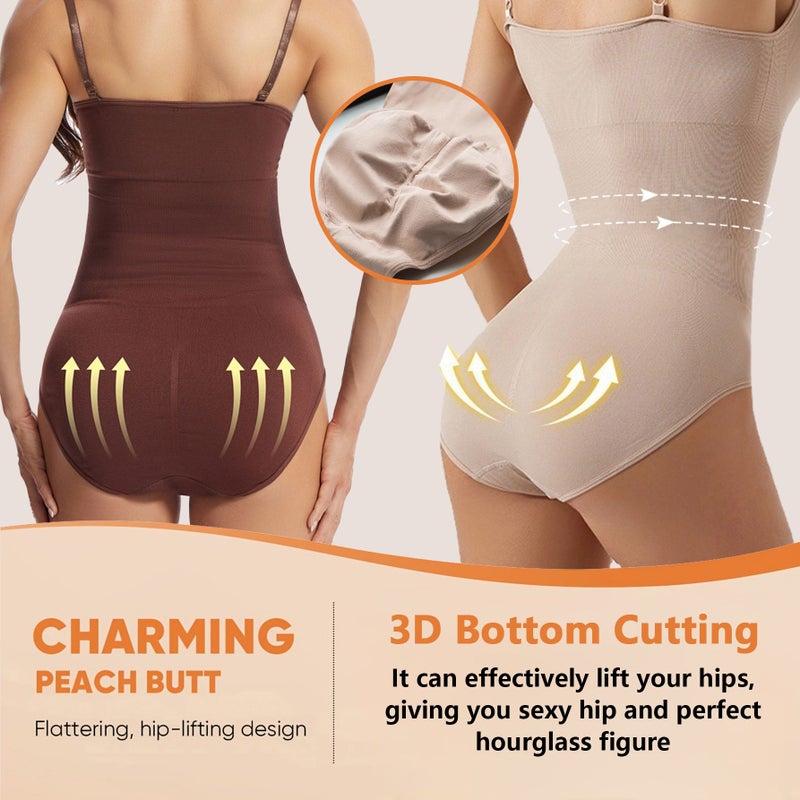 Women Full Coverage Tummy Control Shaping Bodysuit White M Adjustable Shoulder Straps Underbust Compression Waist Butt Lifting Bust Support Breathable Smooth Fabric Snug Comfortable Fit Plus Size Postpartum Suit - Image 3