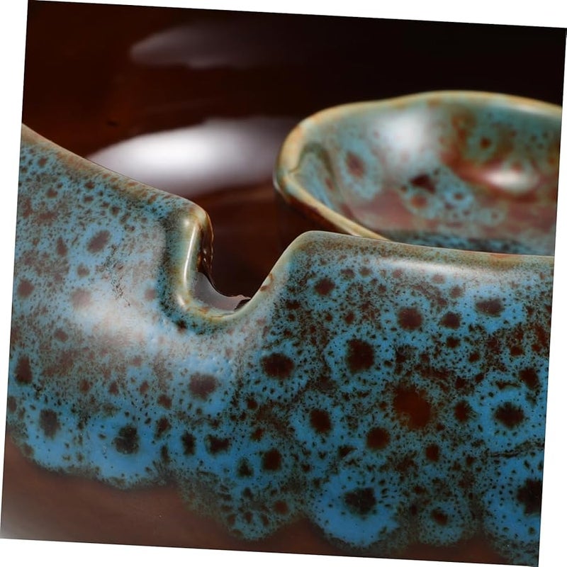 Large Windproof Ceramic Ashtray High Capacity Retro Design For Indoor Outdoor Use - Image 4