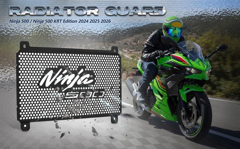 LANQIAN NINJA 500 2026 Radiator Grille Guard Cover For Ninja 500 2024-2025-2026 Ninja 400 2018-2025 Ninja 500 ABS Ninja 500 KRT Edition Ninja 500 SE 40th Anniversary Edition Ninja 500 SE ABS 2024-2025-2026 - Image 5