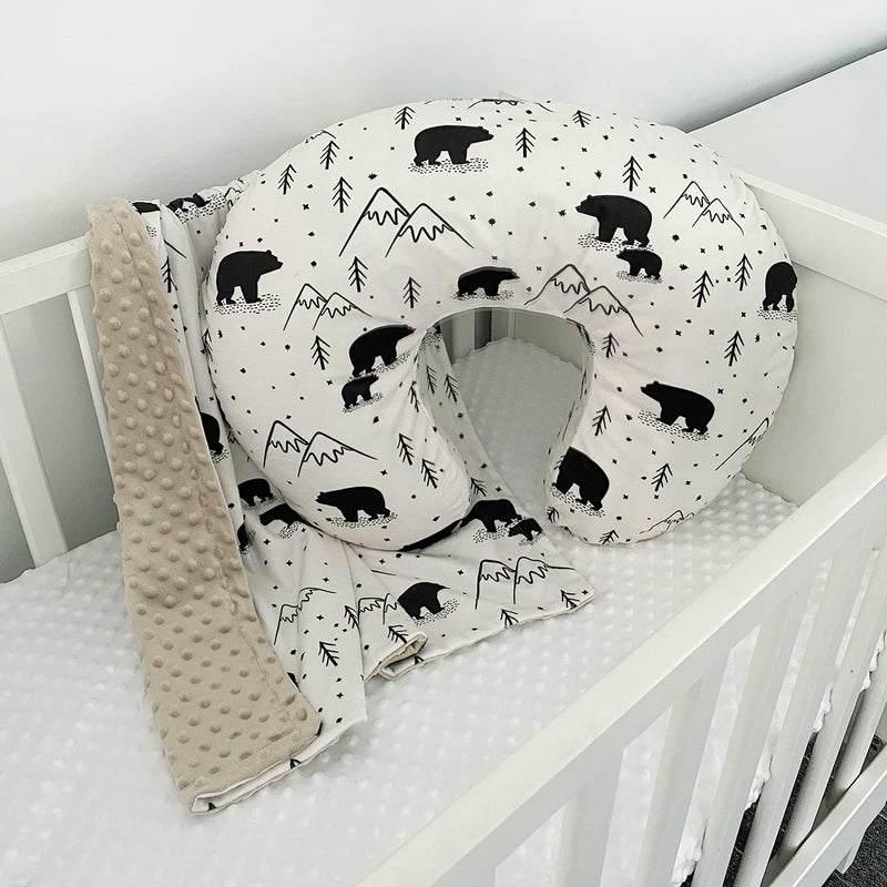 Owlowla Nursing Pillow Cover, Breastfeeding Pillow Slipcover Fits Nursing Pillow for Baby Boy Girl(Bear) - Image 3