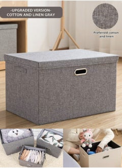 Hanayo Large Size Cube Boxes With Handles To Store And Organize Clothes Games Books Toys Washable Foldable Removable Lid For Home Office  - Image 1