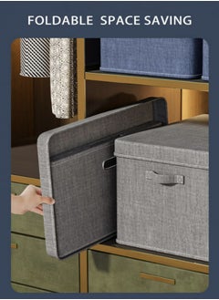 Hanayo Large Size Cube Boxes With Handles To Store And Organize Clothes Games Books Toys Washable Foldable Removable Lid For Home Office  - Image 2