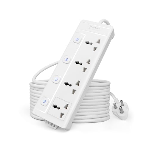 Cablet Extension Board 2500W 10A | 4 Universal Multi Plug Socket with Individual Switch | 4.5 Meter Heavy Duty Cord | LED Indicator, Power Strip & Spike Guard for Home & Office Use - Image 1