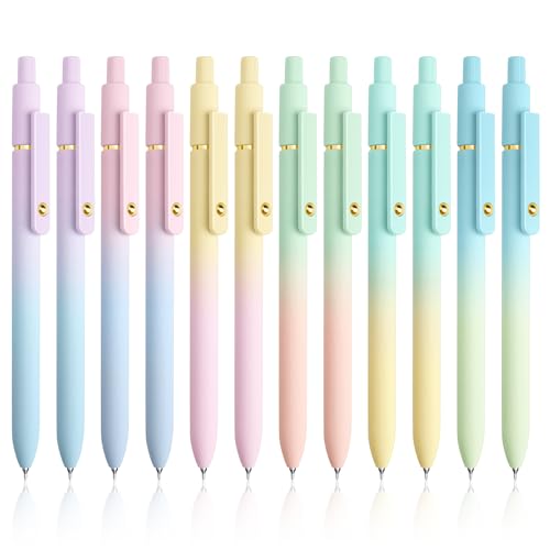 YOXMJDB Gel Pens, 12 Pcs 0.5mm Fine Point Smooth Writing Pens Japanese Cute Pens, High-End Series Black Ink Pens for Journaling Note Taking, School Office Supplies for Women Men (12 Pcs Ombre) - Image 1