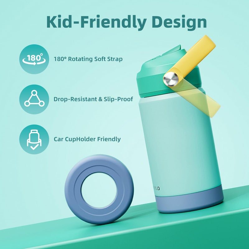 RAYMYLO Toddler Water Bottle Stainless Steel Insulated, 12 oz Kids Water Bottle for School Boys Girls, Toddler cups with Straw (Cold for 24 Hrs, Hot for 12 Hrs), Dishwasher Safe & BPA Free & Leakproof - Image 4