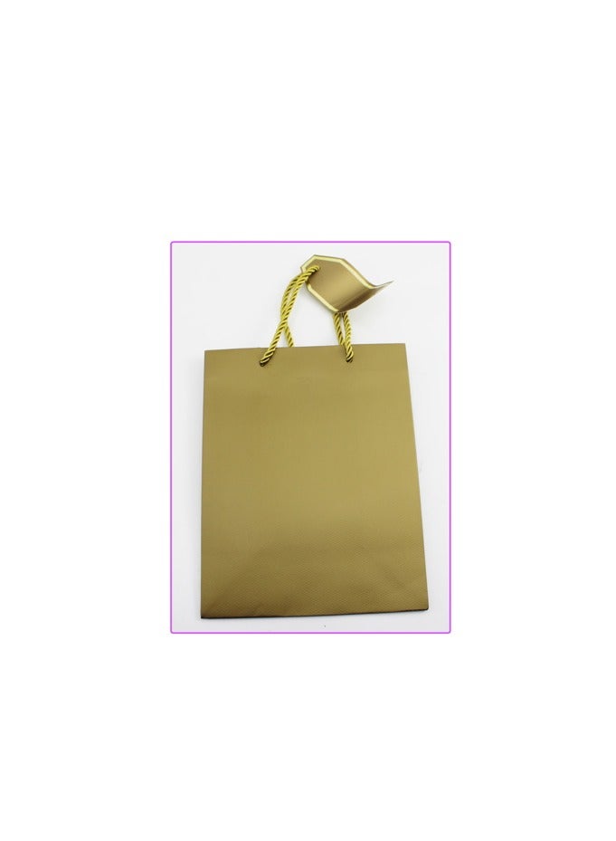 PARTY FUN Paper Gift Bag 18x10x23cm, Elegant Packaging for Stylish Presents Golden Color  - Image 3