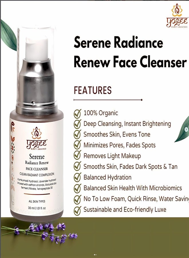 YOGEE Organic & Natural Face Wash | Cleanser For Men & Women | Sulphate & Paraben Free | Suitable for All Skin Types | Pure & Gentle Face Wash for Healthy Skin | 30 ml - Image 2