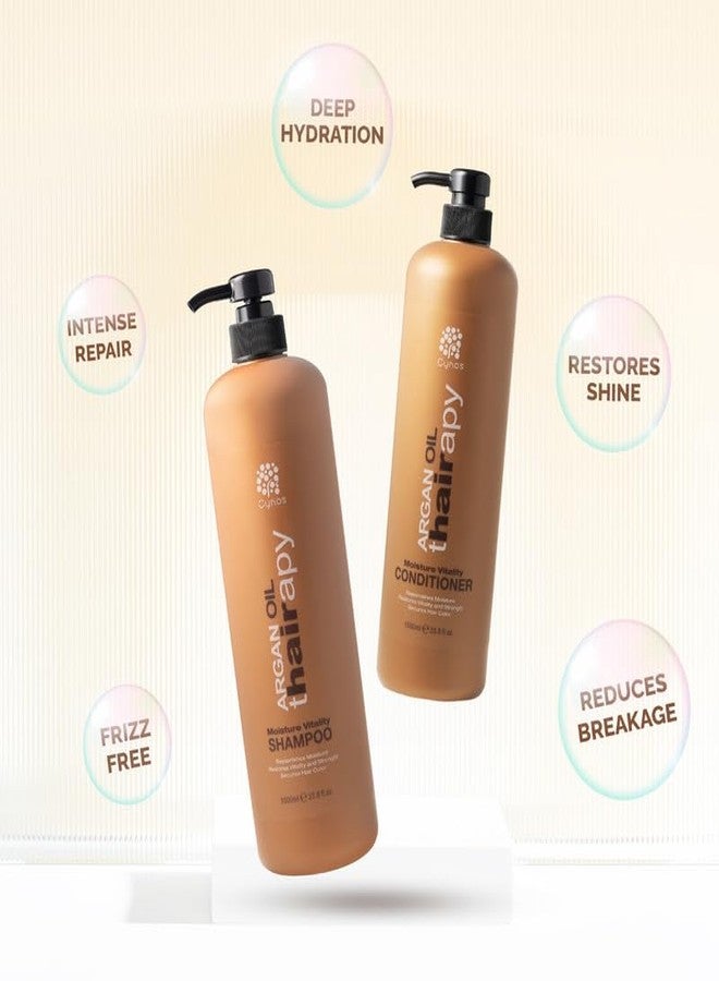 سينوس شامبو وبلسم سينوس بزيت الأرغان المغربي - 1000 مل (عبوة من قطعتين) | تركيبة فائقة الترطيب للرجال والنساء وجميع أنواع الشعر - Image 4