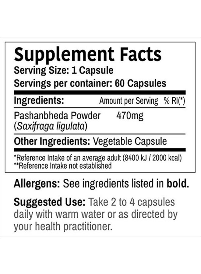 London DR WAKDE'S Pashanbheda Capsules (Saxifraga ligulata) | 60 Veg Caps | Ayurvedic Supplement | Vegan | 100% Herbal | Quantity Discounts - Image 4