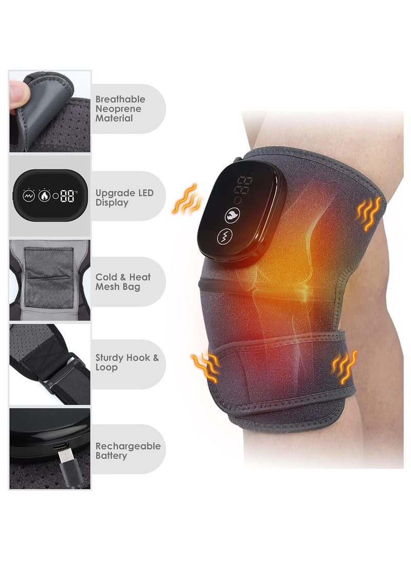 general Heated Knee Massager, 3 in 1 Knee Massager with Heat and Vibration, Portable Cordless Electric Massage Knee Heating Pads Elbow Shoulder Brace Wrap, 3 Vibration Heating Modes and LED Display - Image 3