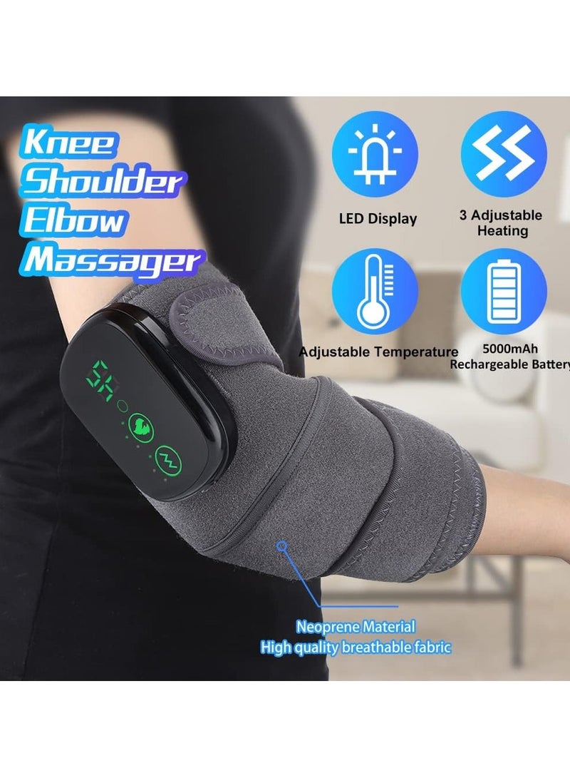general Heated Knee Massager, 3 in 1 Knee Massager with Heat and Vibration, Portable Cordless Electric Massage Knee Heating Pads Elbow Shoulder Brace Wrap, 3 Vibration Heating Modes and LED Display - Image 4
