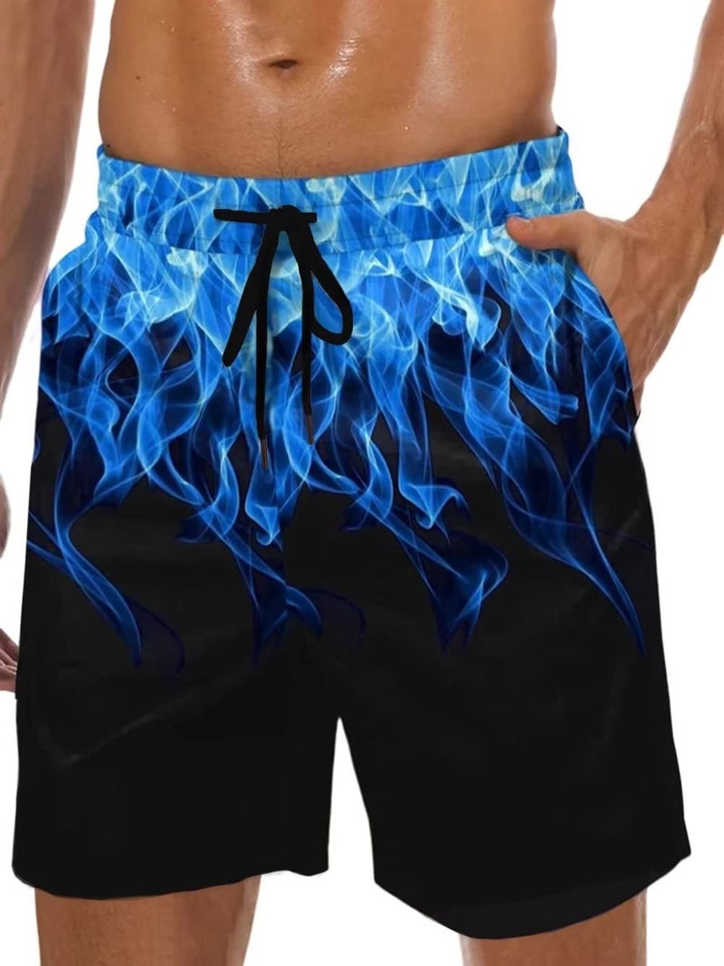 Lzzidou Men's Swim Trunks Hawaiian Bathing Mesh Lining Suit Swimsuits Beach Shorts with Pockets - Image 1