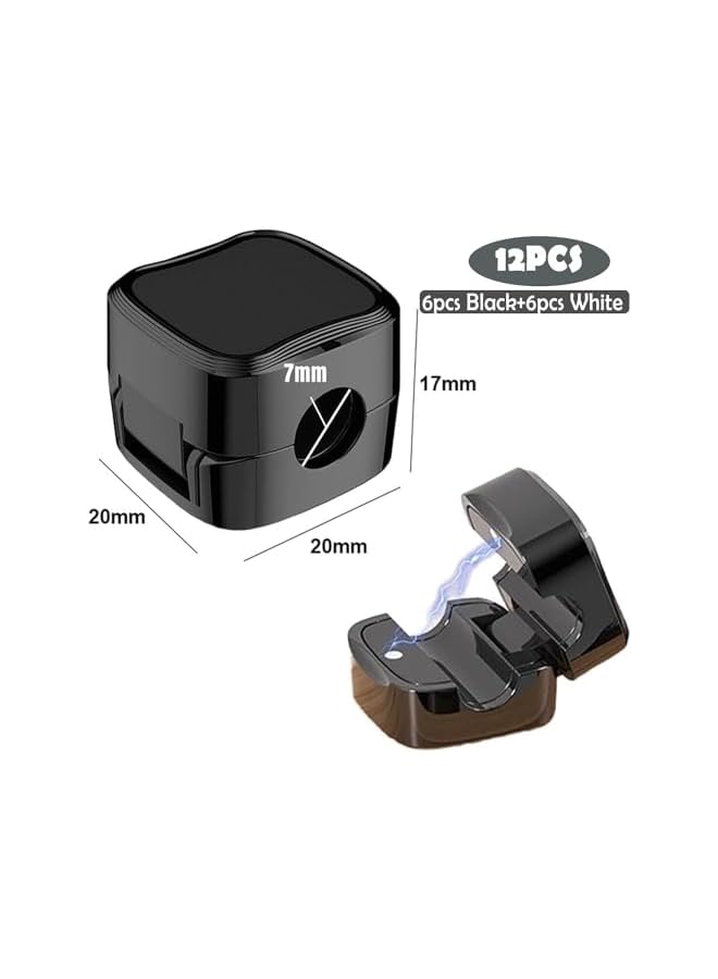 Green Tiger 12 Pack Magnetic Cable Clips, USB Charger Cord Organizer Easy Secure Adhesive Cable Managemen, Smooth Adjustable Wire Holder Keeper Organizer,Cable Holder for Desk Nightstand Car Home Office - Image 3