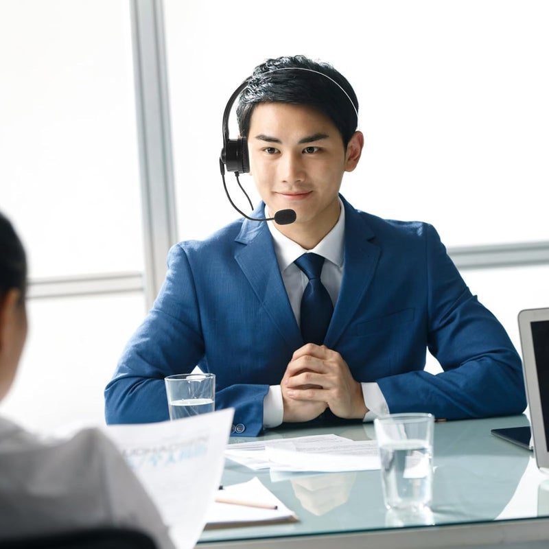 STAHAD Head-Mounted Business USB Headset with Microphone for Call Center and Live Streaming, Single Ear Wired Headphone for Computer Use, Black - Image 4