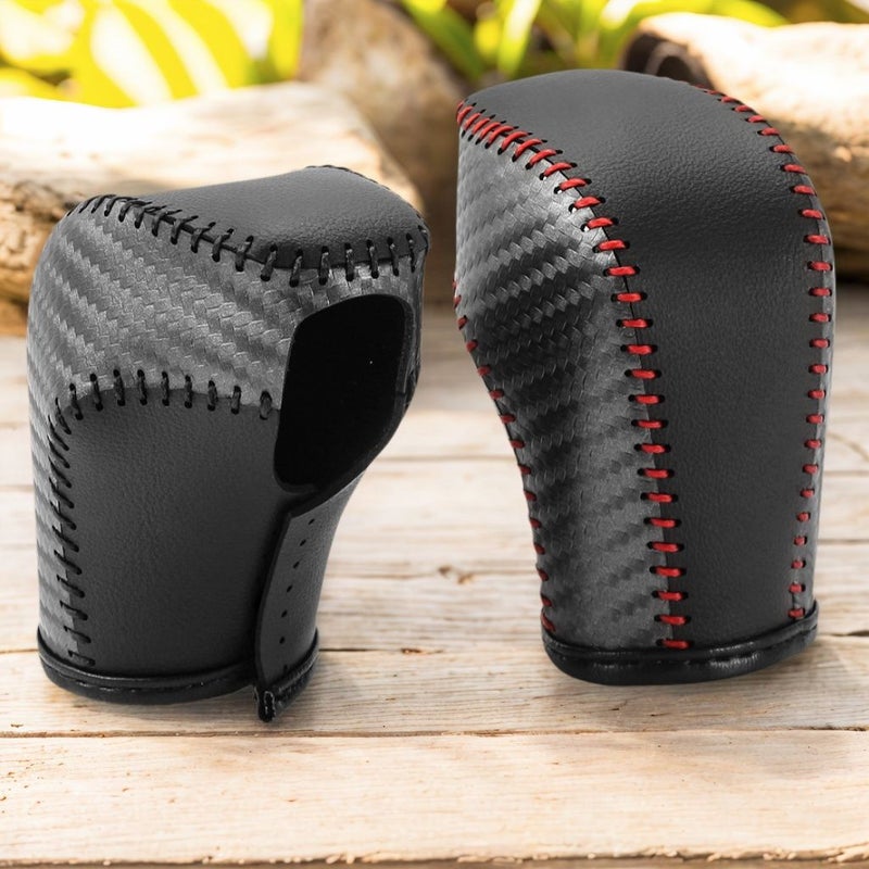 For Vw Golf 7 GTI R Tiguan Passat B7 B8 CC R20 Scirocco Jetta MK6 GLI Car Interior Carbon Fiber Red DSG Gear Knob Cover Shift Trim - Image 1
